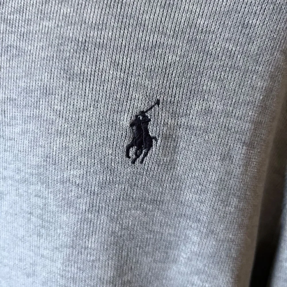EEUC Men's Polo Ralph Lauren Estate Rib Pullover Sweater Shirt Gray Size XL